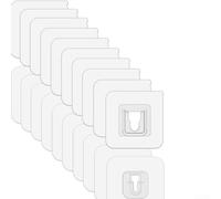 Lot de 20 paires de crochets muraux adhésifs transparents - 6 cm - Charge | Capacité de charge jusqu'à 5 kg, autocollant sans perçage, design transparent, étanche, pour surfaces lisses