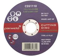 (Lot de 20) parweld 115 x 1 mm mince et disques à tronçonner pour acier doux en métal inoxydable (11,4 cm Disques)