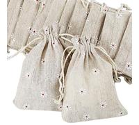 Lot de 20 petits sacs cadeaux en toile de jute avec cordon de serrage 10 x 14 cm pour Noël, mariages et fêtes