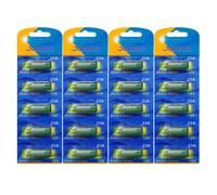 Lot de 20 Piles Alcaline type 23A/A23 compatibles LRV08/L1028/8LR932/8LR23/VR22/8F10R/EL12 12V - Juanio -