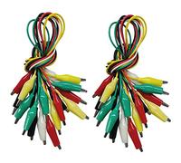 Lot de 20 pinces crocodiles avec câble, pinces crocodile, câbles de mesure avec pinces crocodile, câble de mesure double extrémité (50 cm)
