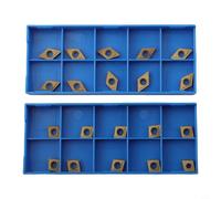 Lot de 20 plaques de coupe rotatives en carbure CCMT060204 DCMT070204, inserts enduits pour tours pour affiner l'acier inoxydable, l'acier, la fonte et les métaux non ferreux