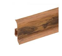 Lot de 20 Plinthes goulotte passe-câble PVC 59 mm - 1,10 m avec angles, raccords et butées Chêne