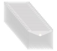 Lot de 20 Pochette Plastique A5 Transparente Perforée 7 Trous, 22.8x18cm | Classeur A5 Pochette Porte Document avec Bouton Pression, Chemise Plastique Étanche en PP pour Bureau École Maison