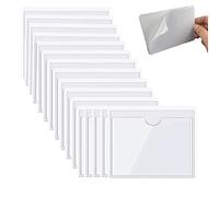 Lot de 20 pochettes adhésives transparentes et porte-étiquettes pour classeur, cartes de visite, Pochette Autocollante, Pochette Adhesive Pare Brise Porte - Pochett(Size:16X11CM(6.3X4.3Inch) ,)