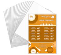 Lot de 20 pochettes de menu A4 en PVC transparent à chargement par le haut pour restaurants, bars, cafés, école à domicile