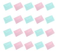 Lot de 20 pochettes plastiques A7, 19 x 14 cm, vert clair et rose dépoli, pochette plastique résistante à l eau avec fermeture auto-agrippante, pour reçus, cartes, photos, bureau et maison