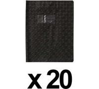 Lot de 20 protège-cahiers - 17x22cm - Noir - Polypro - Motif losange - Résistant
