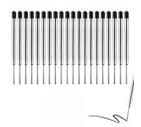 Lot de 20 Recharge Stylo Bille Compatible Parker QUINKflow, Recharges de Stylo Bille métal Multifonction 0,7 mm, Recharges Standard Internationales, Longueur 9,9 cm, Idéales pour l’Écriture (noir)