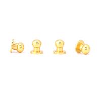 Lot de 20 rivets à tête ronde en laiton massif, 8 × 6 mm doré
