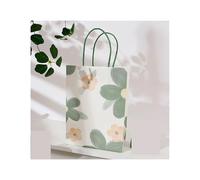 Lot de 20 sachets en papier kraft à fleurs for emballer des bonbons, friandises, cadeaux, d'anniversaire, fêtes d'enfants et mariages pour Sacs Cadeaux(Color 3,21x11x27cm)