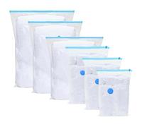 Lot de 20 sacs de rangement transparents et bleus, 130 x 100 cm, sacs sous vide pour vêtements, literie, coussins, peu encombrant dans l'armoire, l'étagère, la cave ou le grenier