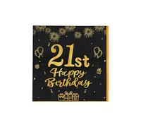 Lot de 20 serviettes à cocktail Cheers to Years - Serviettes de fête d'anniversaire noires et dorées de 17,8 x 17,8 cm pour anniversaire de mariage et célébrations importantes
