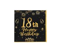 Lot de 20 serviettes à cocktail Cheers to Years - Serviettes de fête d'anniversaire noires et dorées de 17,8 x 17,8 cm pour anniversaire de mariage et célébrations importantes