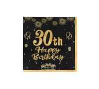 Lot de 20 serviettes à cocktail Cheers to Years - Serviettes de fête d'anniversaire noires et dorées de 17,8 x 17,8 cm pour anniversaire de mariage et célébrations importantes