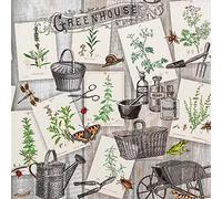 Lot de 20 serviettes cultivation d'herbes | Jardin | Décoration de table | Decoupage | Technique de serviettes 33 x 33 cm