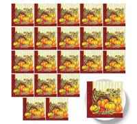 Lot de 20 serviettes de table absorbantes en papier pour Thanksgiving, fête de mariage, cuisine, salle à manger