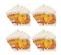 Lot de 20 serviettes de table décoratives et absorbantes Motif feuilles d'érable