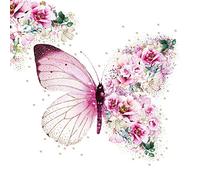Lot de 20 serviettes de table en forme de papillon romantique 33 x 33 cm