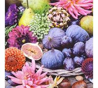 Lot de 20 serviettes de table en papier avec motif fruits d'automne 33 x 33 cm Convient également pour le découpage et la technique des serviettes