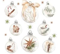 Lot de 20 serviettes de table Motif éléphant de Noël dans des boules de Noël Décoration de table Serviettes en papier avec motif Également pour le découpage et la technique de serviettes 33 x 33 cm