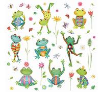 Lot de 20 serviettes de table Motif grenouilles dansantes 33 x 33 cm