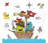 Serviette à motif 'Pirates', 330 x 330 mm