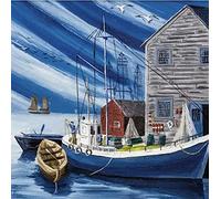 Lot de 20 serviettes de table - Pour bateau de pêche - Maritime - Lac - Décoration de table - Decoupage - Technique de serviette - 33 x 33 cm