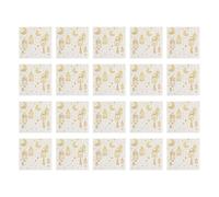 Lot de 20 serviettes de table robustes pour le Ramadan - Beau motif doré en relief - Fournitures de fête pour fêtes de fin d'année - Bords dorés