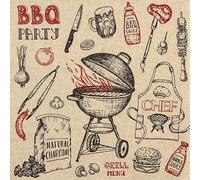 Lot de 20 serviettes durables en papier recyclé - Tout pour le barbecue - Décoration de table - Serviettes en papier écologique recyclé, 33 x 33 cm