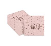Lot de 20 serviettes en papier à pois rose et or rose, 2 couches, 33 x 33 cm, décoration de table pour enterrement de vie de jeune fille, accessoires de mariage