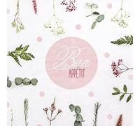 Lot de 20 serviettes en papier avec motif « Essen Good appétit » - Idéales pour le découpage et la technique des serviettes - 33 x 33 cm