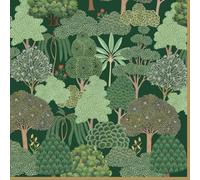 Lot de 20 serviettes en papier avec motif : fleurs, arbres verts dans une forêt dense, conviennent également pour le découpage et la technique des serviettes 33 x 33 cm