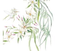 Lot de 20 serviettes en papier avec motif fleurs blanches sur des vrilles douces Idéal pour le découpage et la technique des serviettes 33 x 33 cm