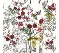 Lot de 20 serviettes en papier avec motif fleurs peintes à la main pour décoration de table Convient également pour le découpage et la technique des serviettes 33 x 33 cm