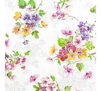 Lot de 20 serviettes en papier avec motif floral coloré pour décoration de table Convient également pour le découpage et la technique des serviettes 33 x 33 cm