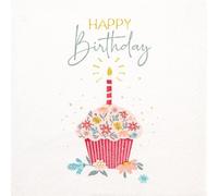 Lot de 20 serviettes en papier avec motif « Happy Birthday » - Décoration de table - Pour le découpage et la technique des serviettes - 33 x 33 cm