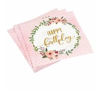 Lot de 20 Serviettes en Papier Boho Chat 33x33cm Rose