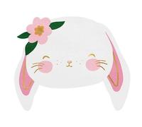Lot de 20 serviettes en papier en forme de lapin - 14,5 x 12 cm - Serviettes en papier en forme de lapin - Serviettes mignonnes pour anniversaire d'enfant, Pâques, printemps, fête prénatale