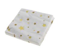Lot de 20 serviettes en papier jetables en forme d'étoile - 25 x 25 cm - Style tendance - Pour mariages, fêtes et usage quotidien - Doré