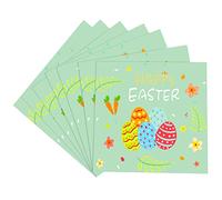 Lot de 20 serviettes en papier motif lapin de Pâques pour enfants et adultes - Décoration de fête - Vert