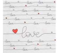 Lot de 20 Serviettes en Papier "New Love" 33x33cm Blanc Blanc G