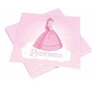 Lot de 20 Serviettes en Papier Princesse 33x33cm Rose