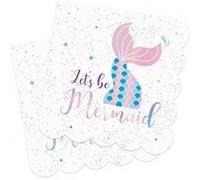 Lot de 20 serviettes - Sirène Multicolore G