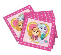 Lot de 20 serviettes « Sky - Pat' Patrouille » pour anniversaire d'enfant et fête à thème sur le thème de la police du chien | Dimensions : 33 x 33 cm | Serviettes en papier | Serviettes en papier