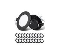 Lot de 20 Spot LED Encastrable Noir 5W, Blanc Neutre 4000K, Trous Ø75-90mm | Grebeam Spot Encastrable Noir 90mm, IP44, Ultramince 25 mm, AC 220V-240V, Spot LED Extérieur Rond pour Cuisine Salon Chambre