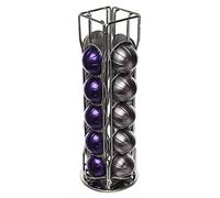 Lot de 20 supports de dosettes de café Nespresso Vertuo Altissio à 4 rangées avec base rotative à 360° Argenté