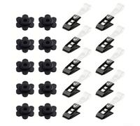 Lot de 20 supports de drapeau de jardin avec clips anti-vent et bouchons en caoutchouc - Accessoires de poteau de drapeau sécurisés pour décoration extérieure de cour