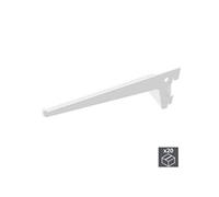 Lot de 20 supports étagère Jagmet longueur 250 mm pour profil à perforation simple et pas de 50mm - 7908112