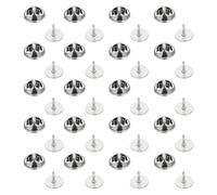 Lot de 20 supports plats en acier inoxydable pour badge - Maintien sûr pour événements, conférences, expositions, porte-badges en métal, 12mm, Comme décrit